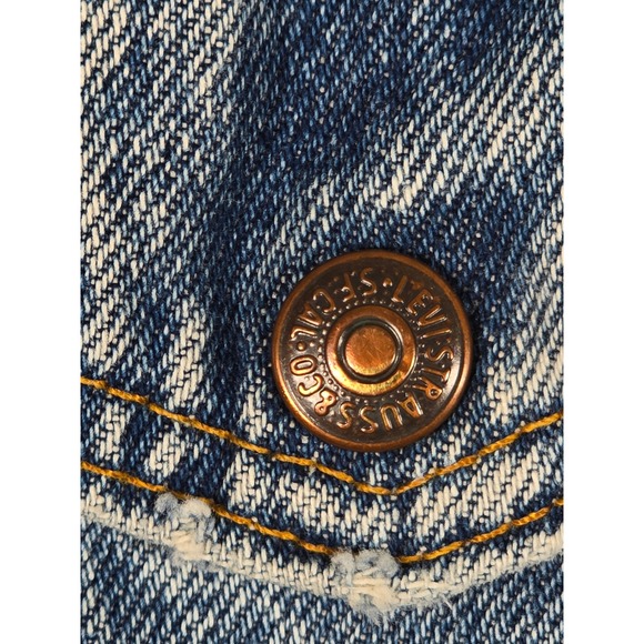 Vintage Levis 70609 0219 Sherpa Lined Denim Jacket Acid Wash Blue Made in USA M - Picture 12 of 16